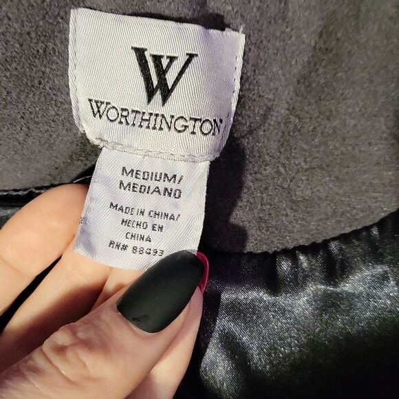 Worthington Double Breasted Shearling Coat- Size M - Picture 11 of 12